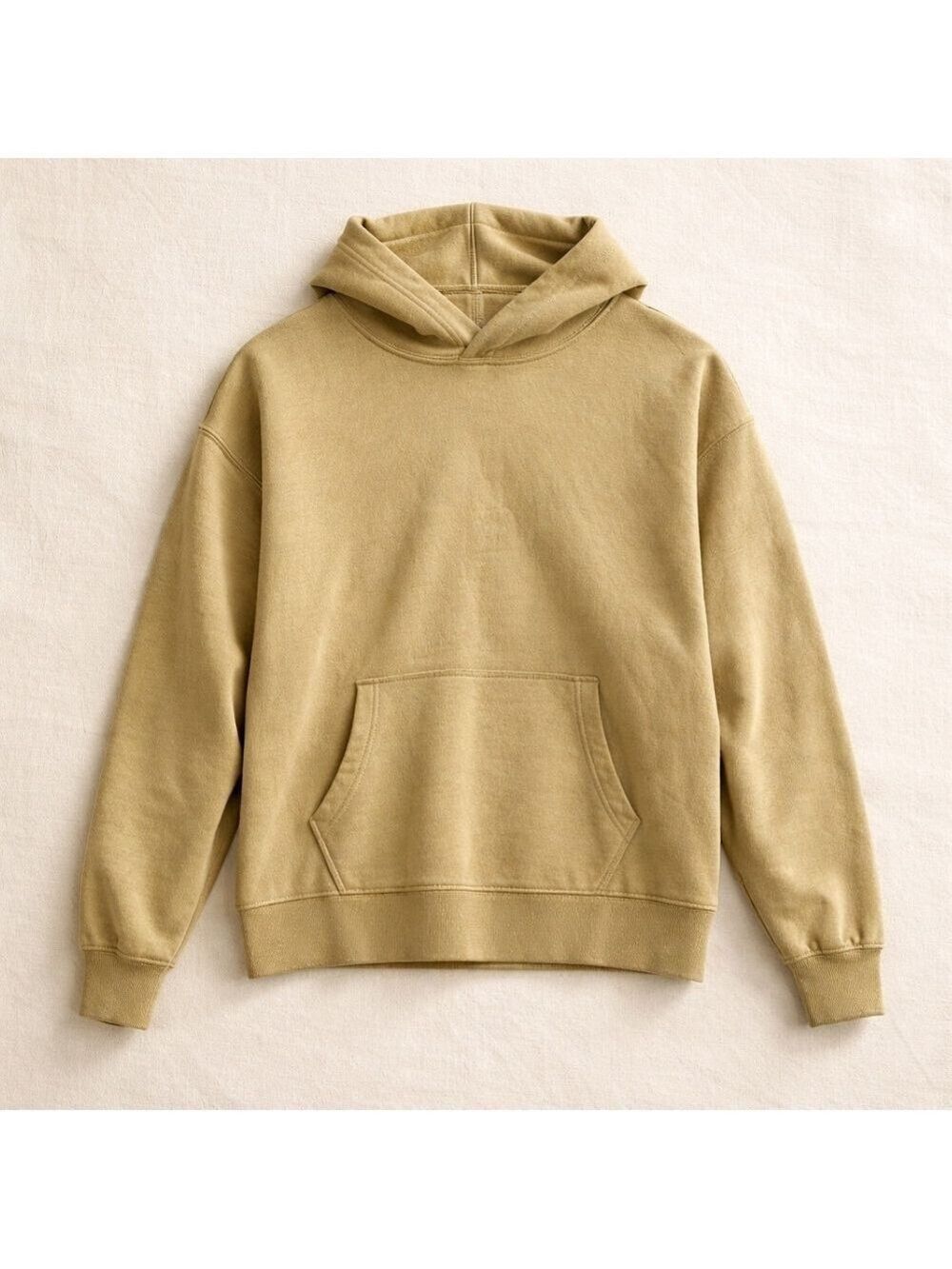 Old Navy Mustard Hoodie Large Neutral Pullover Sweatshirt